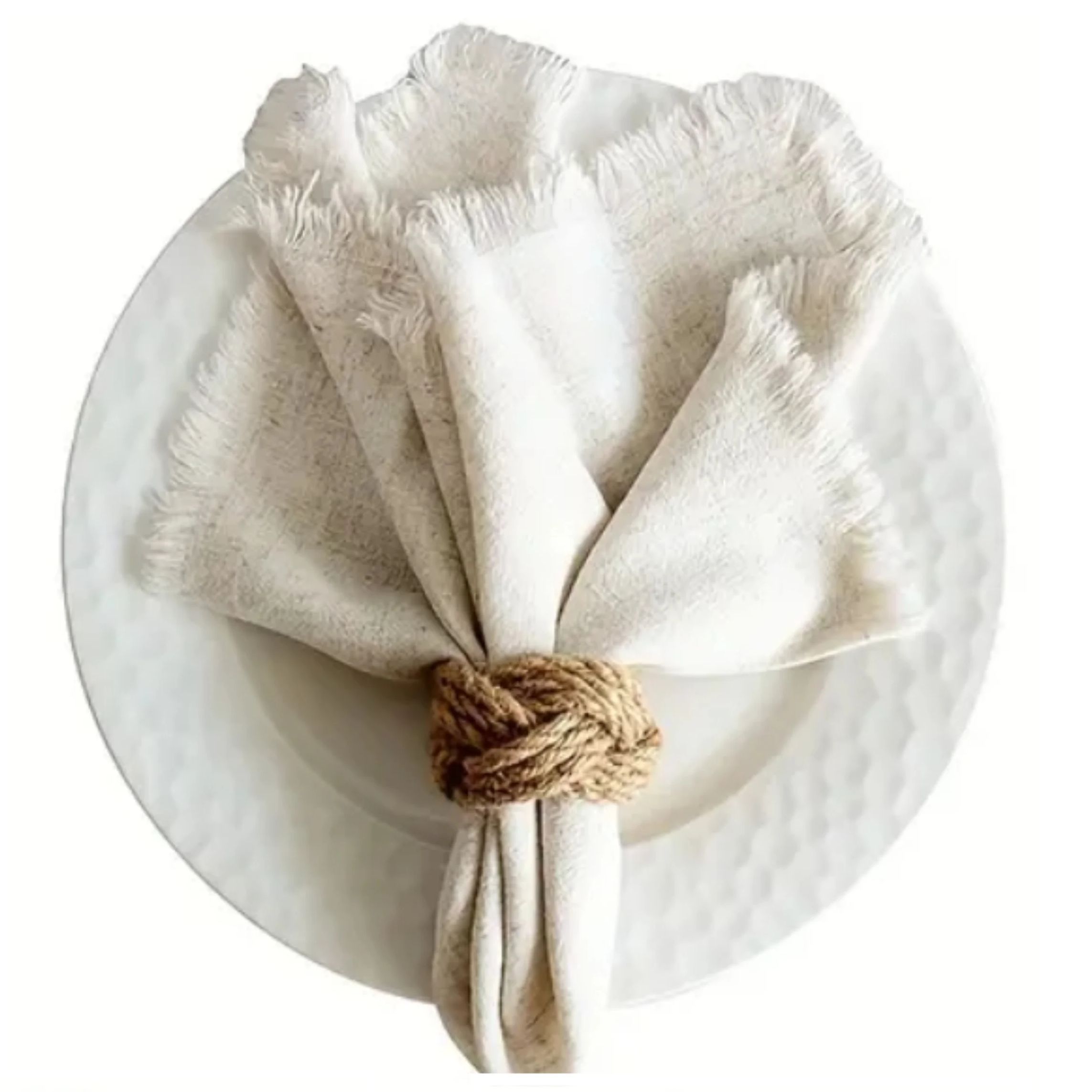 48Pcs Linen Braided Napkin Rin - Linen Napkin Set incelemesi ve fiyatı