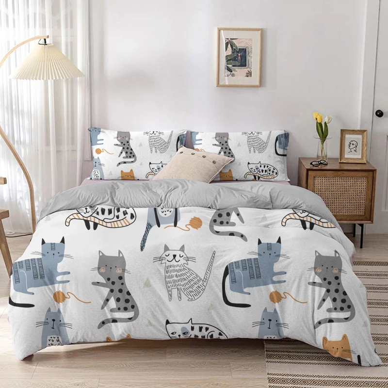 Cartoon Cat Duvet Cover Set Ca - Linen Duvet Cover incelemesi ve fiyatı