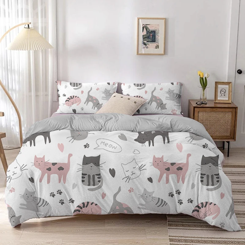 Cartoon Cat Duvet Cover Set Ca - Linen Duvet Cover incelemesi ve fiyatı