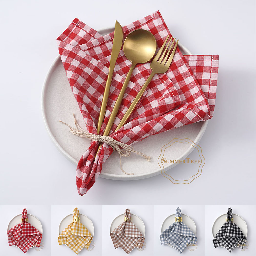 Gingham Cotton Napkin 42x42cm  - Linen Napkin Set incelemesi ve fiyatı