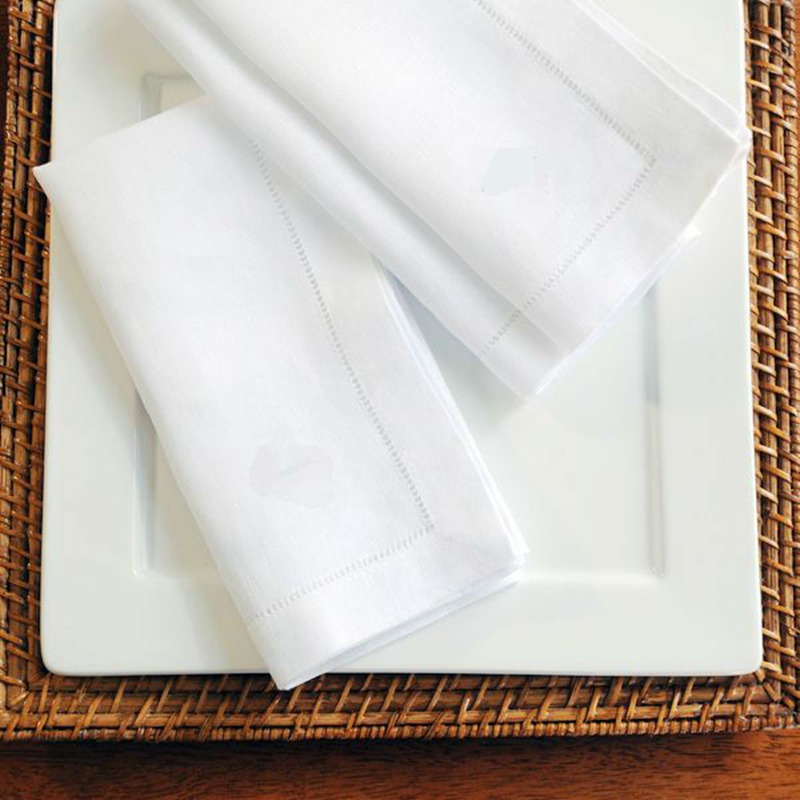 6 Pieces White Hemstitch Napki - Linen Napkin Set incelemesi ve fiyatı