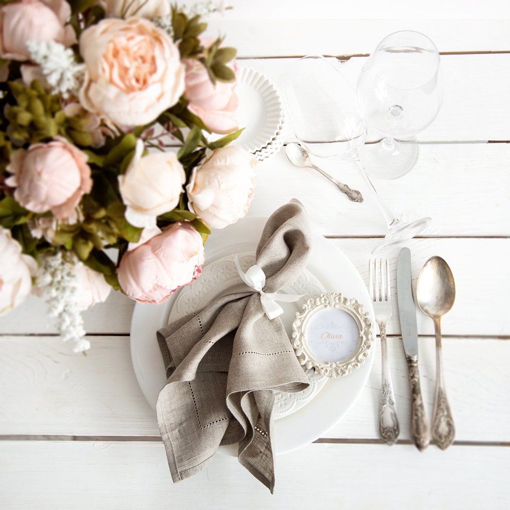 6 Pieces White Hemstitch Napki - Linen Napkin Set incelemesi ve fiyatı