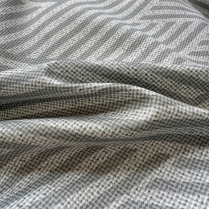 4PC Grey Geometric Bedding Set - Linen Duvet Cover incelemesi ve fiyatı