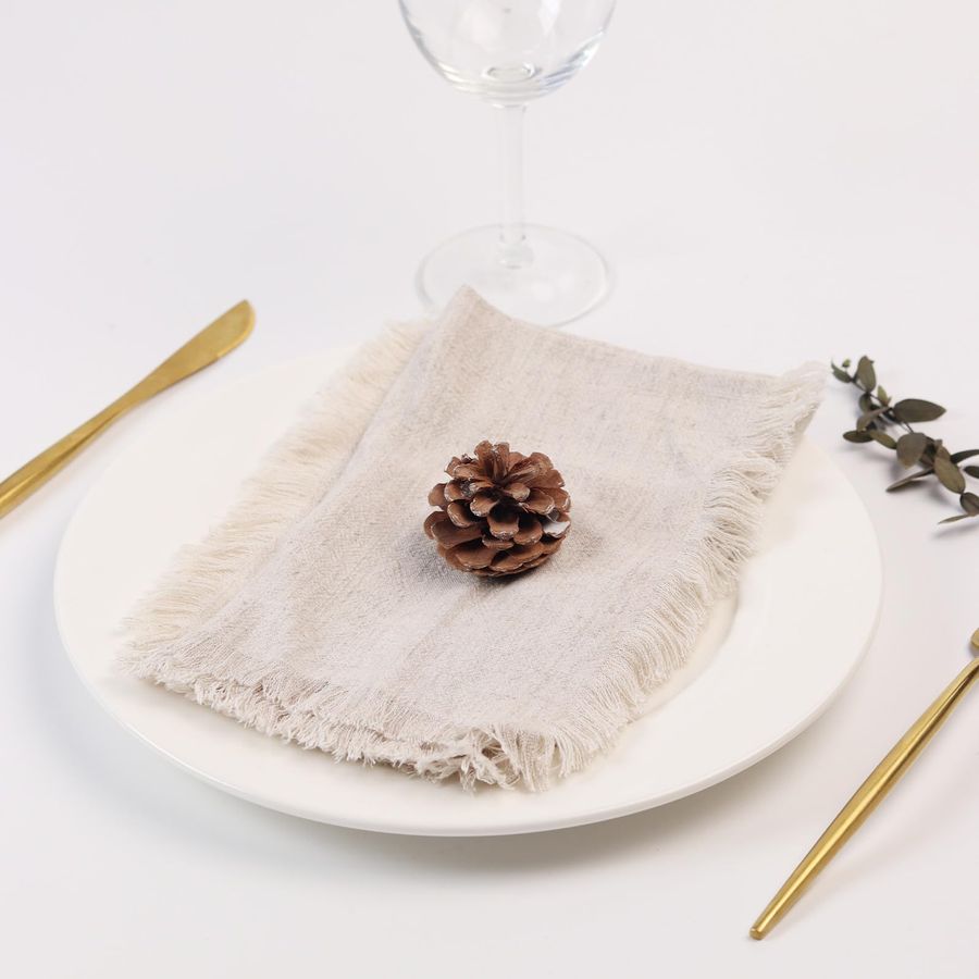 Cloth Napkins with Fringe,18 x - Linen Napkin Set incelemesi ve fiyatı