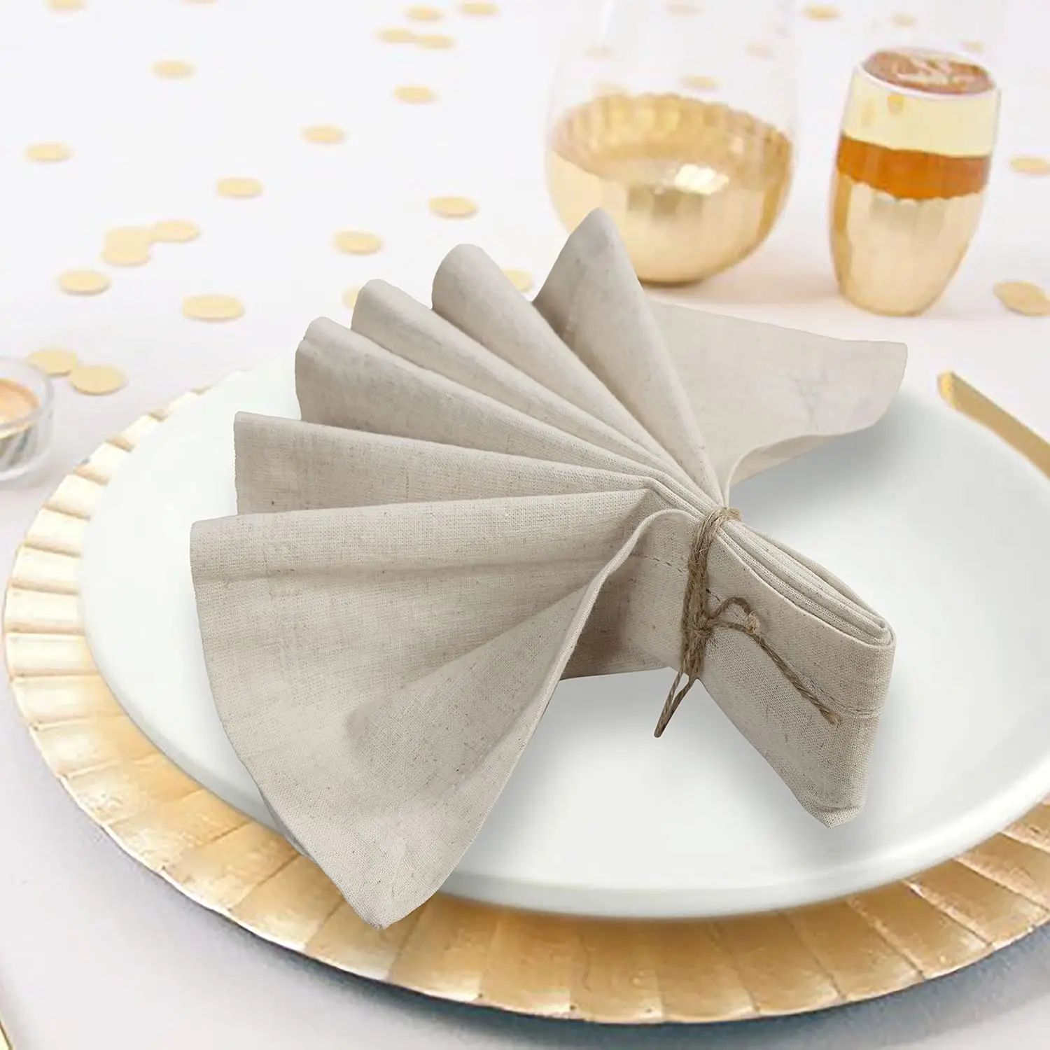 6 Pieces 100% Linen Dinner Nap - Linen Napkin Set incelemesi ve fiyatı