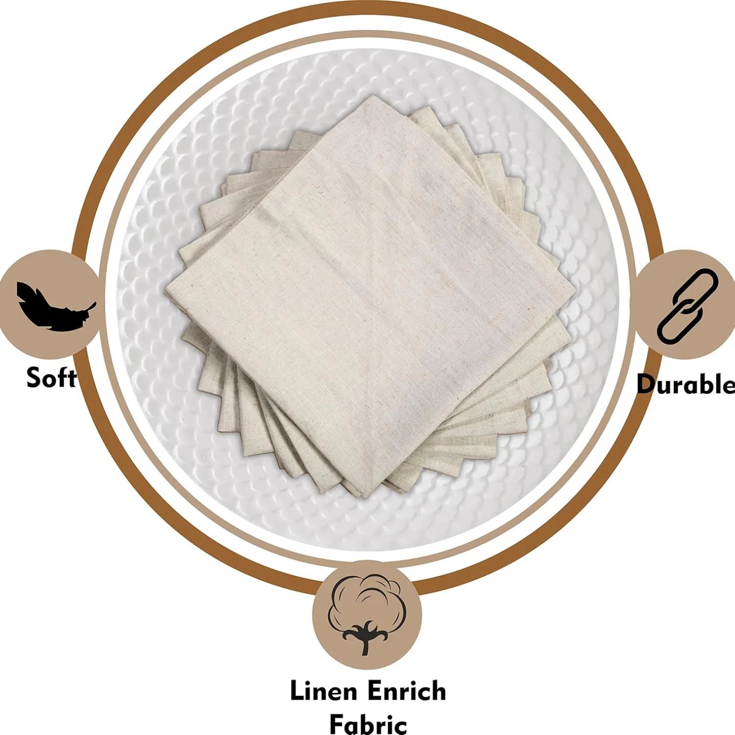 6 Pieces 100% Linen Dinner Nap - Linen Napkin Set incelemesi ve fiyatı