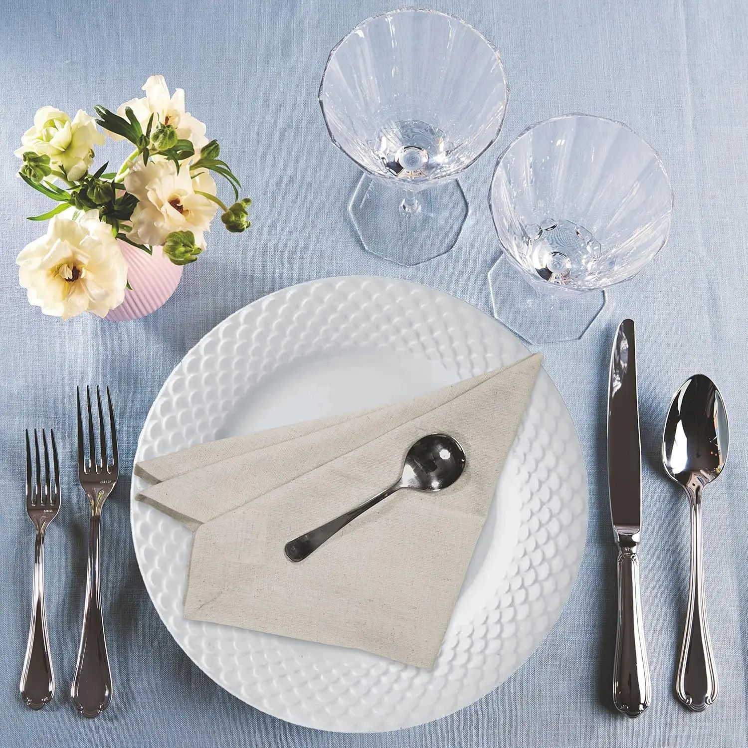 6 Pieces 100% Linen Dinner Nap - Linen Napkin Set incelemesi ve fiyatı