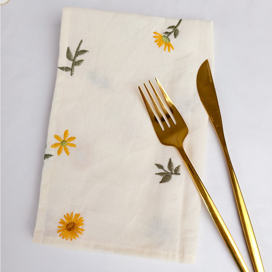 6PCS Cotton Embroidery Table N - Linen Napkin Set incelemesi ve fiyatı