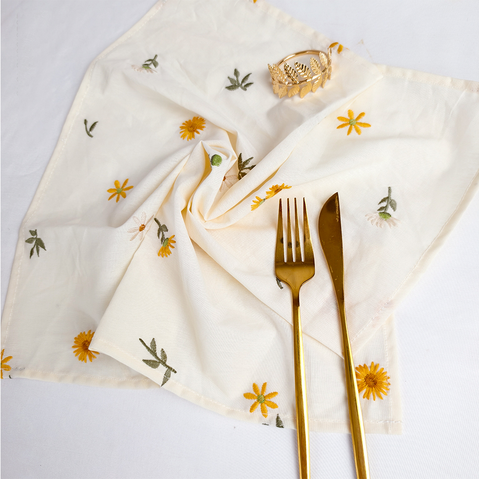 6PCS Cotton Embroidery Table N - Linen Napkin Set incelemesi ve fiyatı