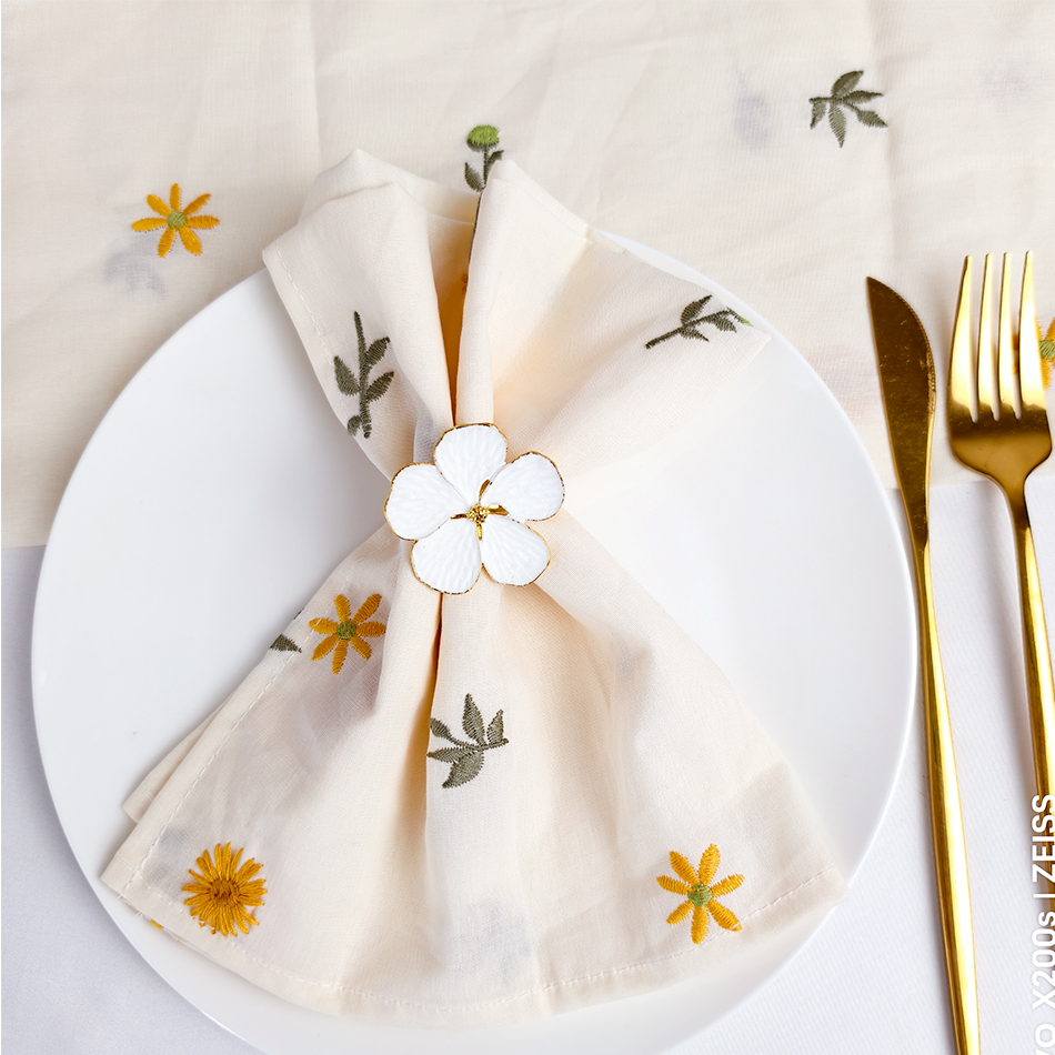 6PCS Cotton Embroidery Table N - Linen Napkin Set incelemesi ve fiyatı