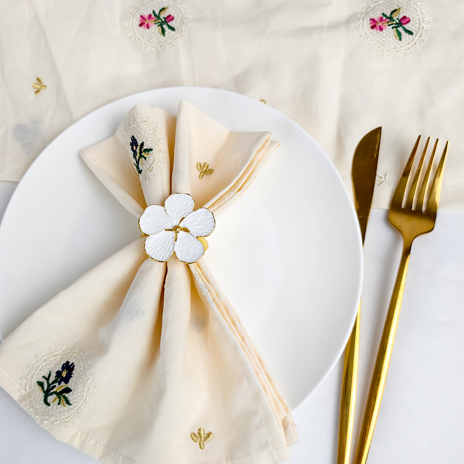 6PCS Cotton Embroidery Table N - Linen Napkin Set incelemesi ve fiyatı